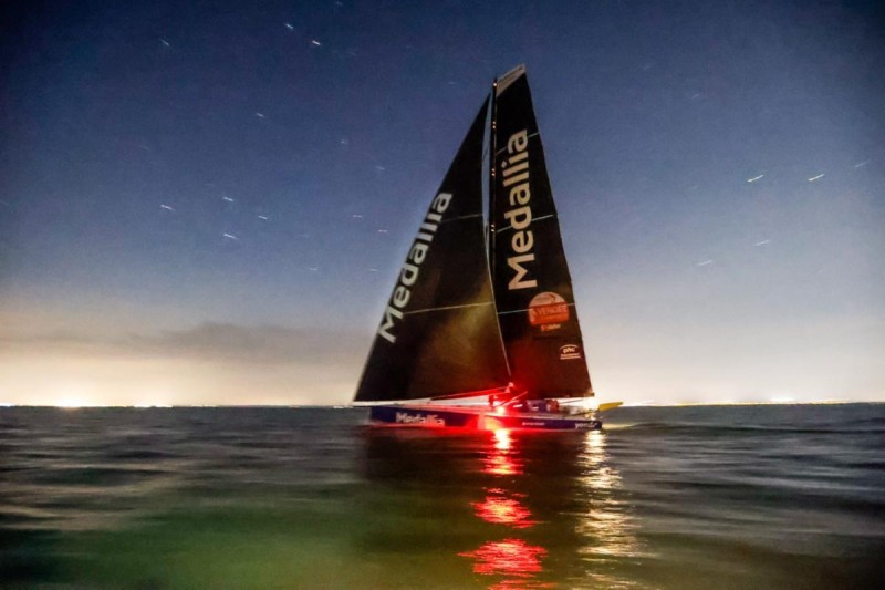 Pip Hare's IMOCA Medallia takes line honours in the Sevenstar Round Britain and Ireland Race - All Photos: Paul Wyeth