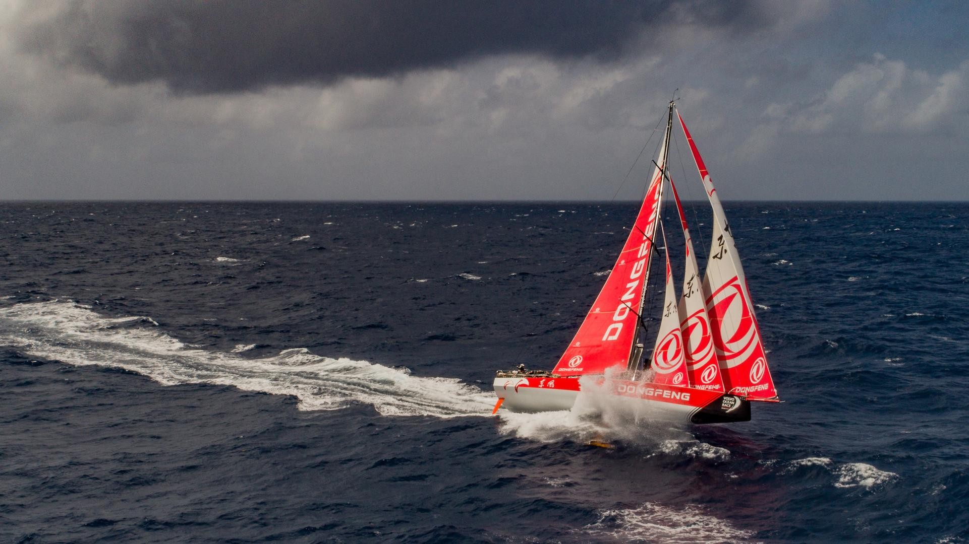 Brunel making a sail change during the 2017-18 edition of the race
