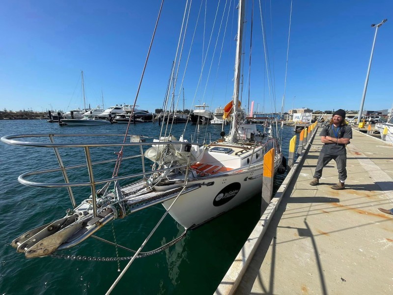 It's the end of the road for Elliott Smith (27), but what a life adventure for the young American! Picture Credit: Craig Evans / Fremantle Sailing Club