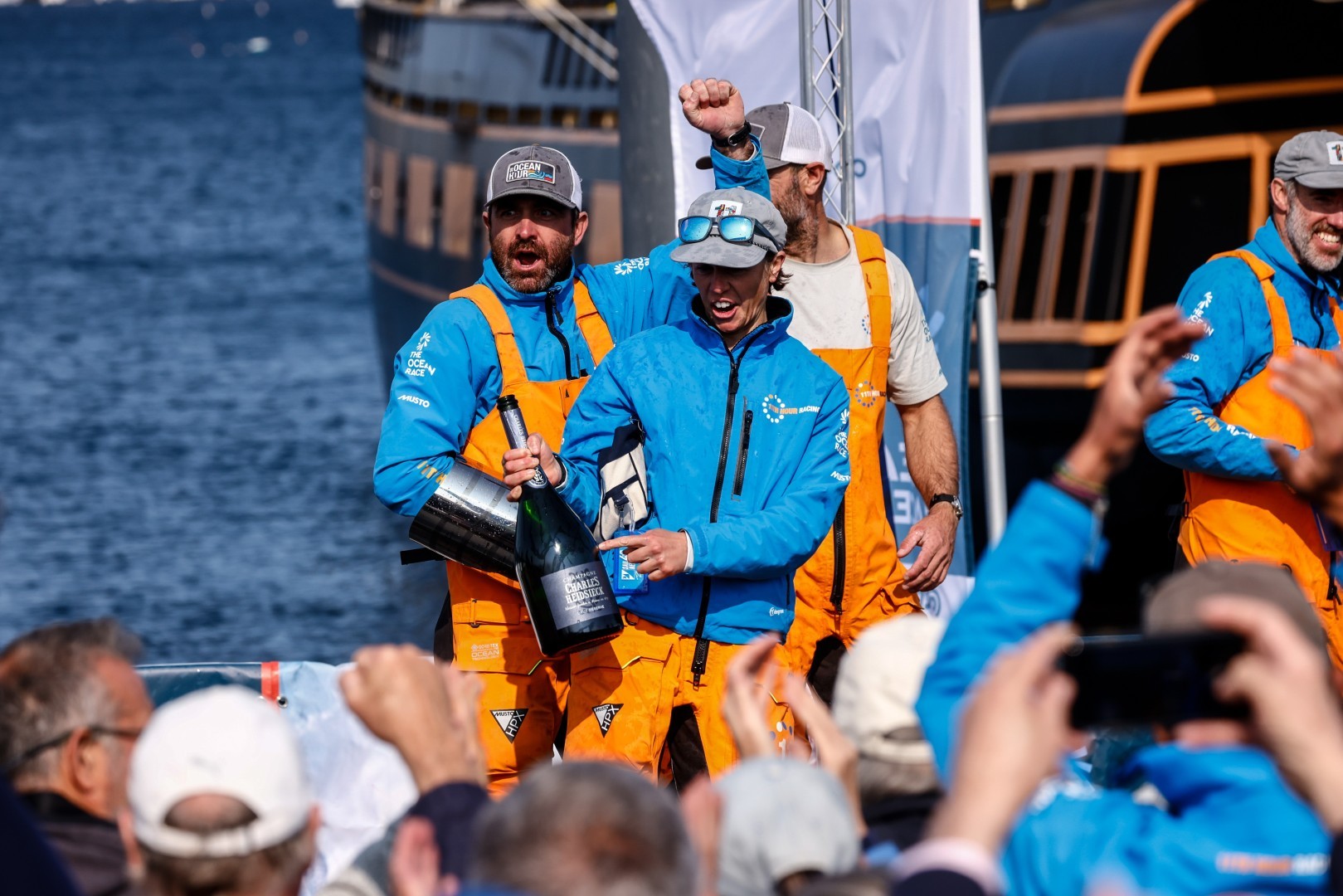 The Ocean Race 2022-23 - 10 May 2023. Leg 4 arrivals in Newport. Francesca Clapcich celebrates first place for 11th Hour Racing Team on Leg 4.
© Sailing Energy / The Ocean Race