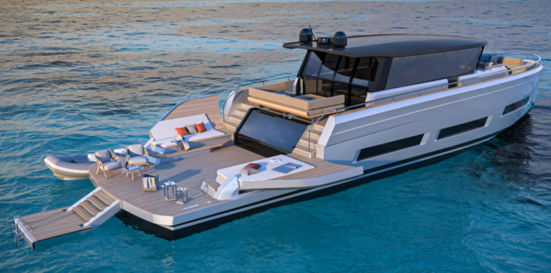 The Pardo GT75, the new top-of-the-range crossover model from Pardo Yachts presented at the Cannes Yachting Festival, comes in various guises with exterior and interior styling by Nauta Design
