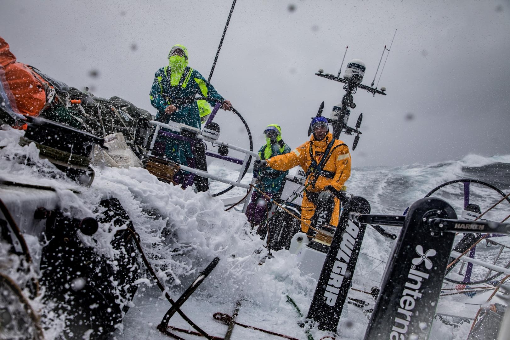 Leg 9, from Newport to Cardiff, day 5 on board Team AkzoNobel. The boat is flying along and making serious ground. 24 May, 2018. Konrad Frost/Volvo Ocean Race