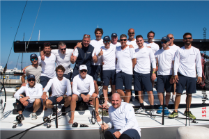 The crew of Roberto Lacorte's SuperNikka, including IMA Secretary General Andrew McIrvine