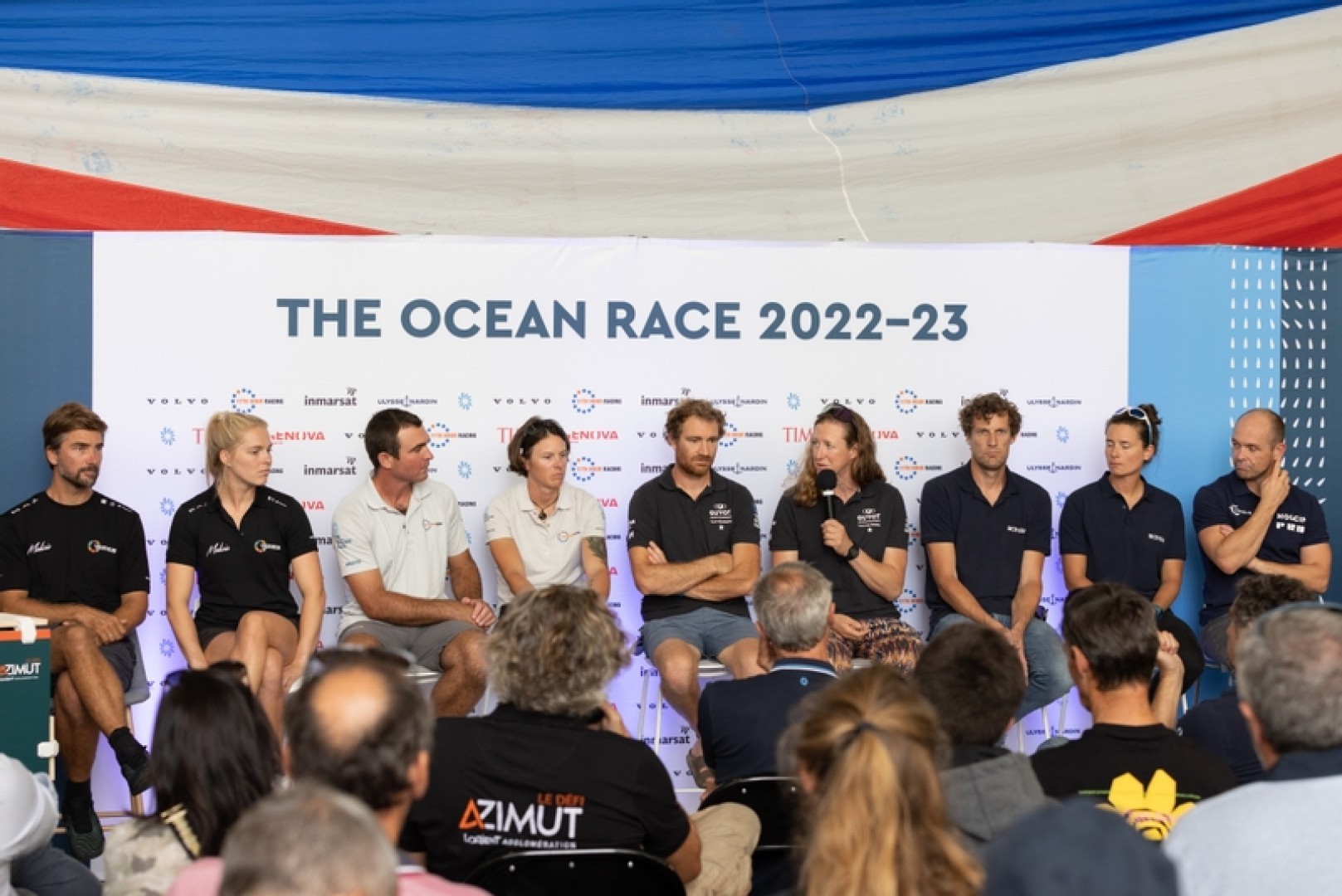 13 Sept 2022, Media presentation with The Ocean Race IMOCA skippers at Team Malizia base in Lorient.