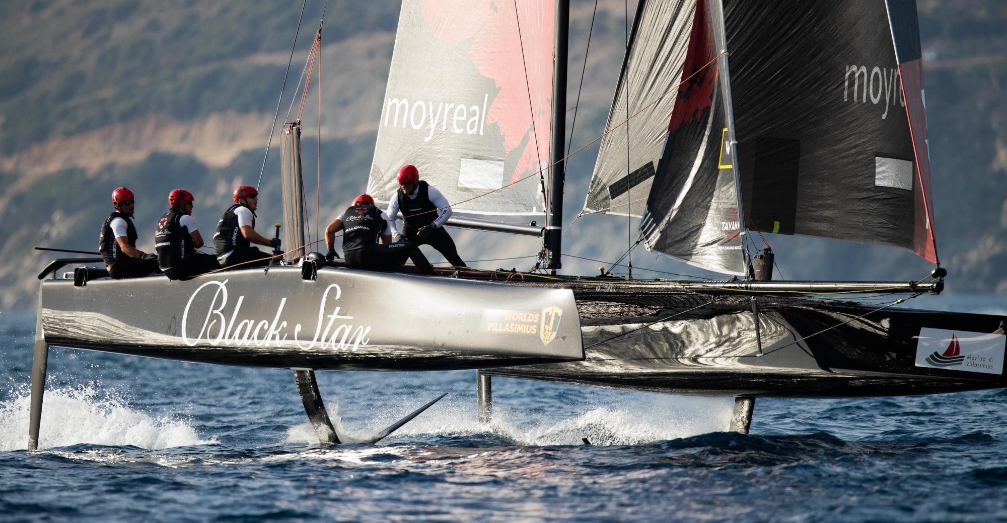 Christian Zuerrer's Black Star Sailing Team was the top scoring boat of the day. Photos: GC32 Racing Tour / Sailing Energy. 