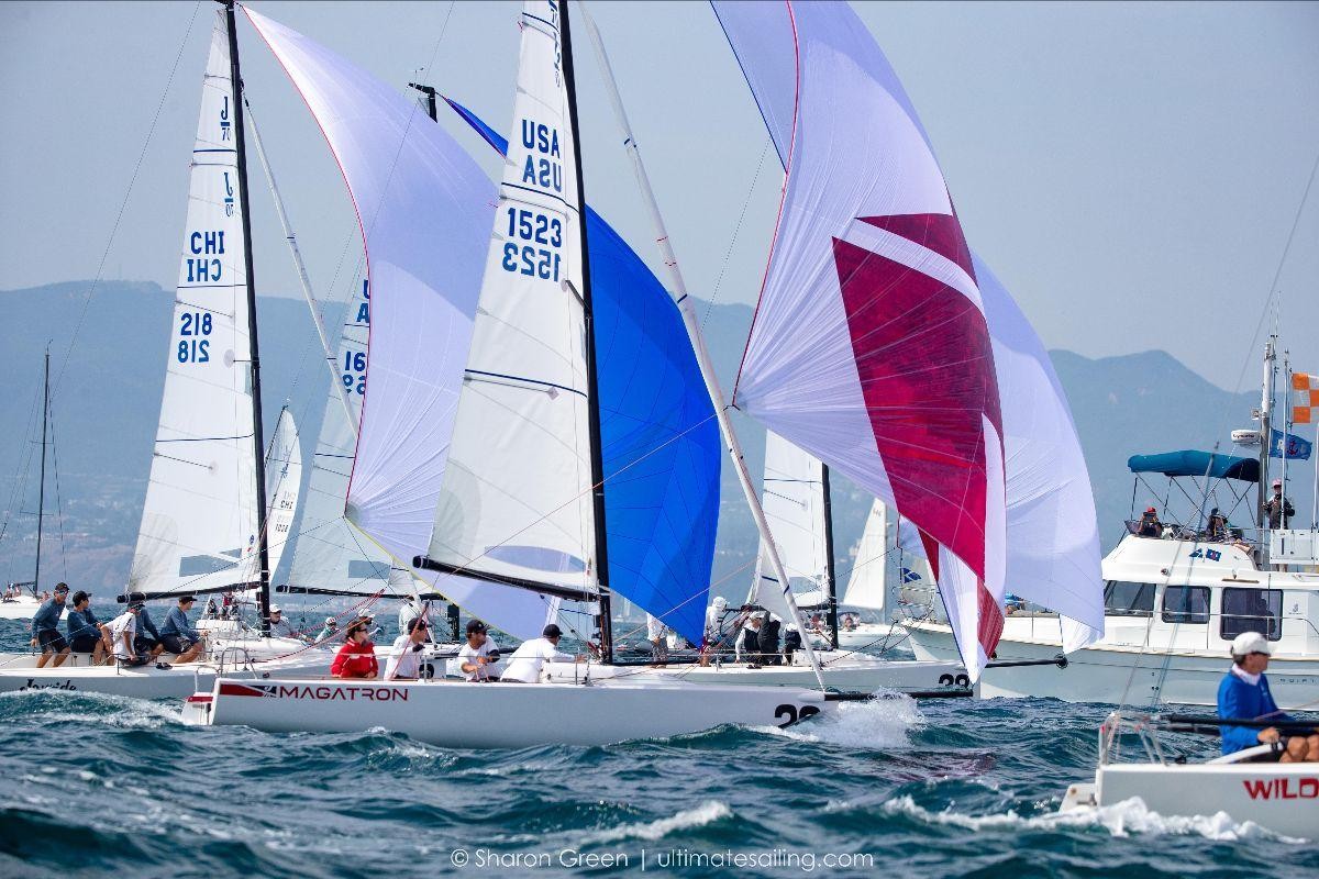 Shifts and shuffle as breeze builds in J/70 Worlds at Cal Yacht Club