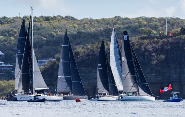 Start of the 2023 Peters & May Round Antigua Race  ©pwpictures.com