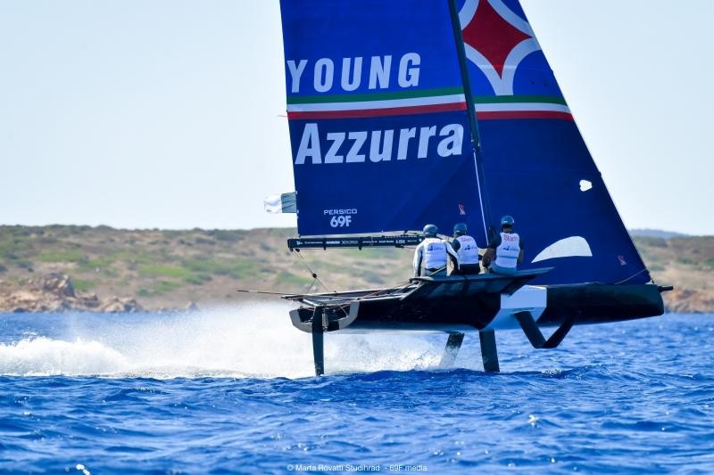 Young Azzurra and Team Dutch Sails racing. Grand Final, Youth Foiling Gold Cup. 
Photo credit: 69F Media/Sailing Energy