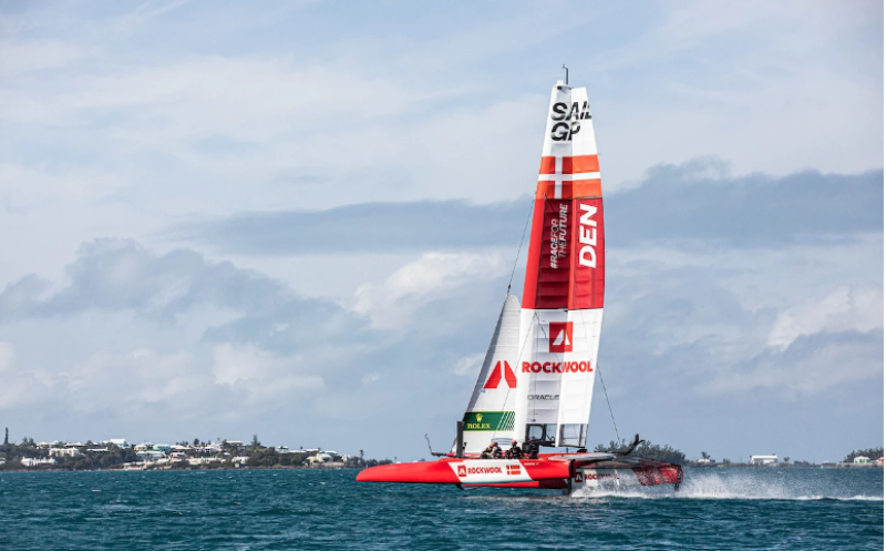 The Denmark SailGP Team was the first to hit the water for training in Bermuda