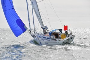 Race leader Jean-Luc Van Den Heede and his yacht Matmut are expected to reach the BoatShed.com film drop in Tasmania on Friday