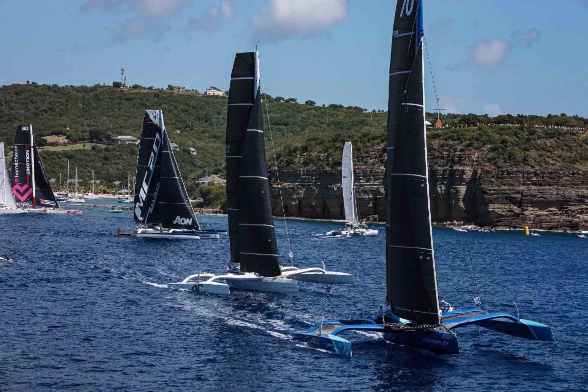 PowerPlay, Argo and Maserati at the start of the RORC Caribbean 600 from Antigua
