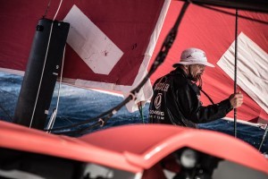 Leg 6 to Auckland, day 20 on board Dongfeng. 26 February, 2018. Kevin Escoffier ready for the piling.

Martin Keruzore/Volvo Ocean Race