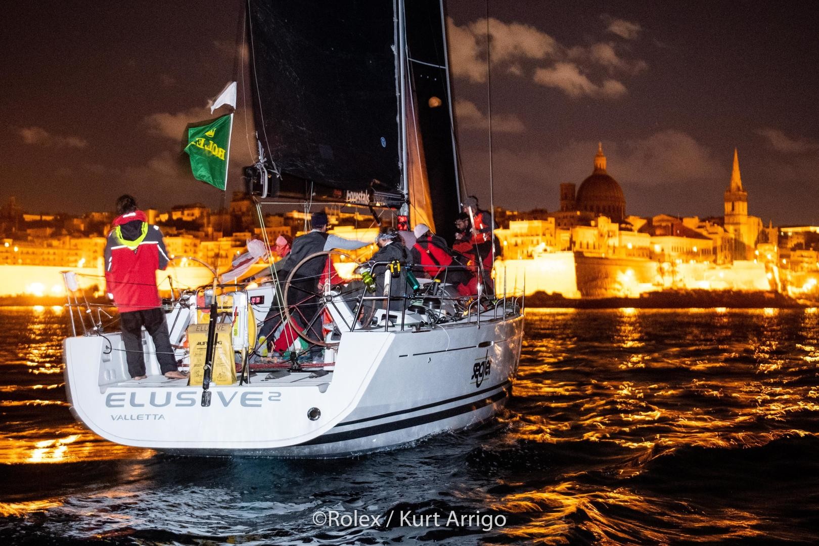 Elusive 2 arrives at La Valletta, Malta. ph.Kurt Arrigo/Rolex