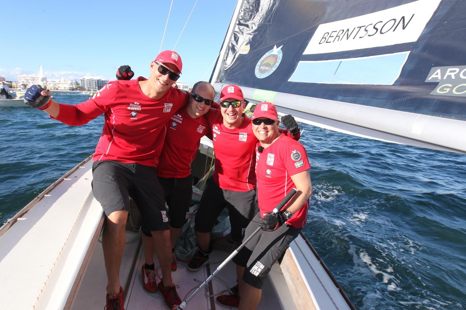 Johnie Berntsson (far right) and crew, two-time winners of the King Edward VII Gold Cup in 2008 and 2014