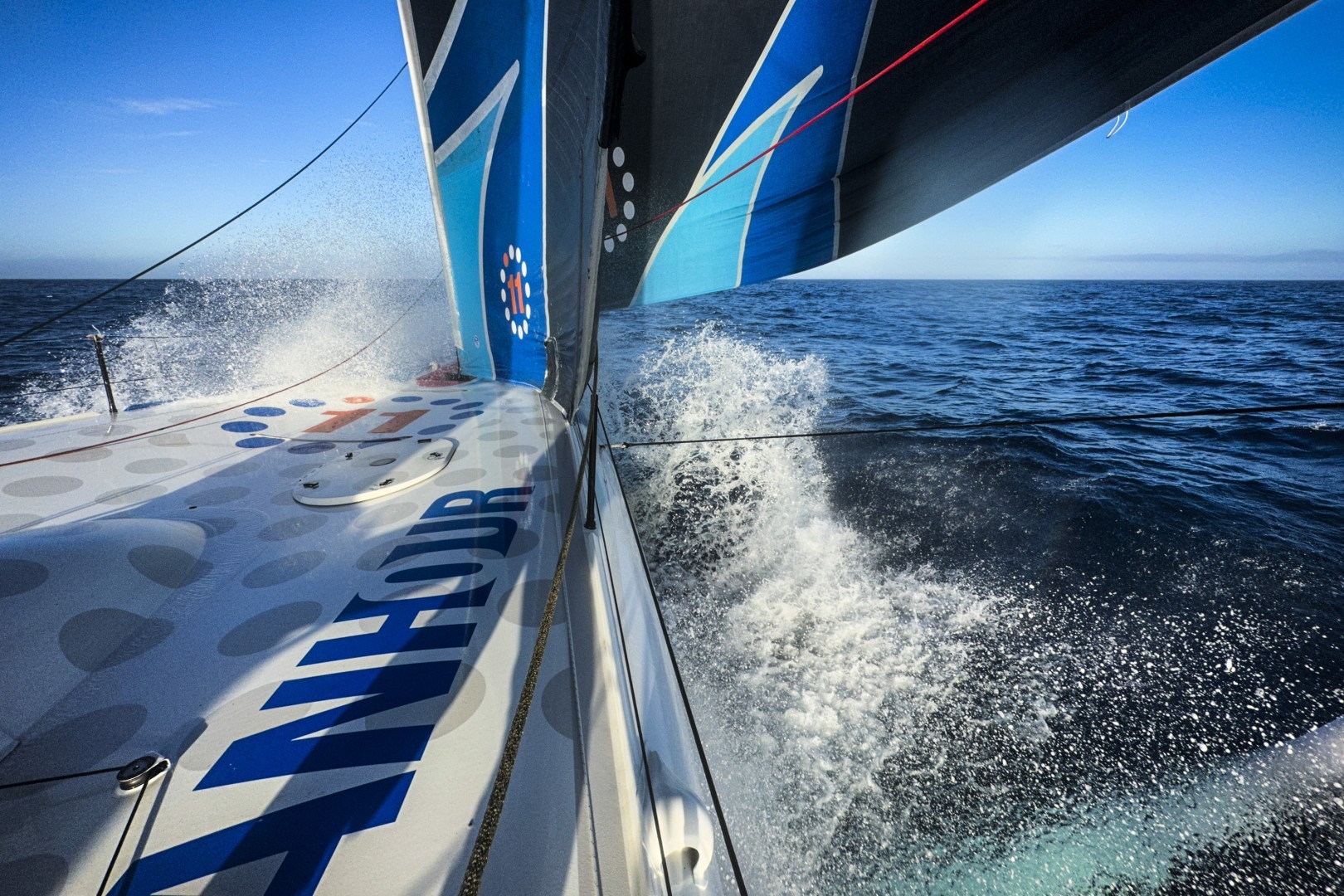 Leg 3 onboard 11th Hour Racing Team. Malama enjoying some flat Southern Ocean sailing.
© Amory Ross