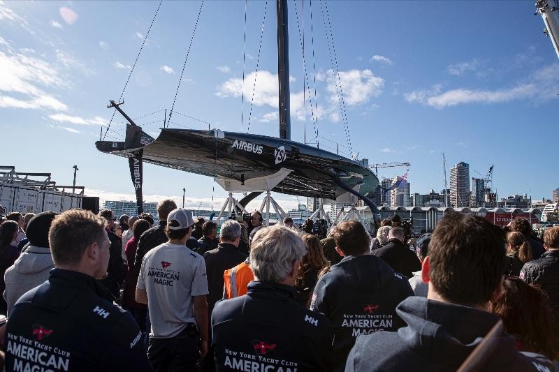 New York Yacht Club: Patriot Christened and Splashed In Auckland