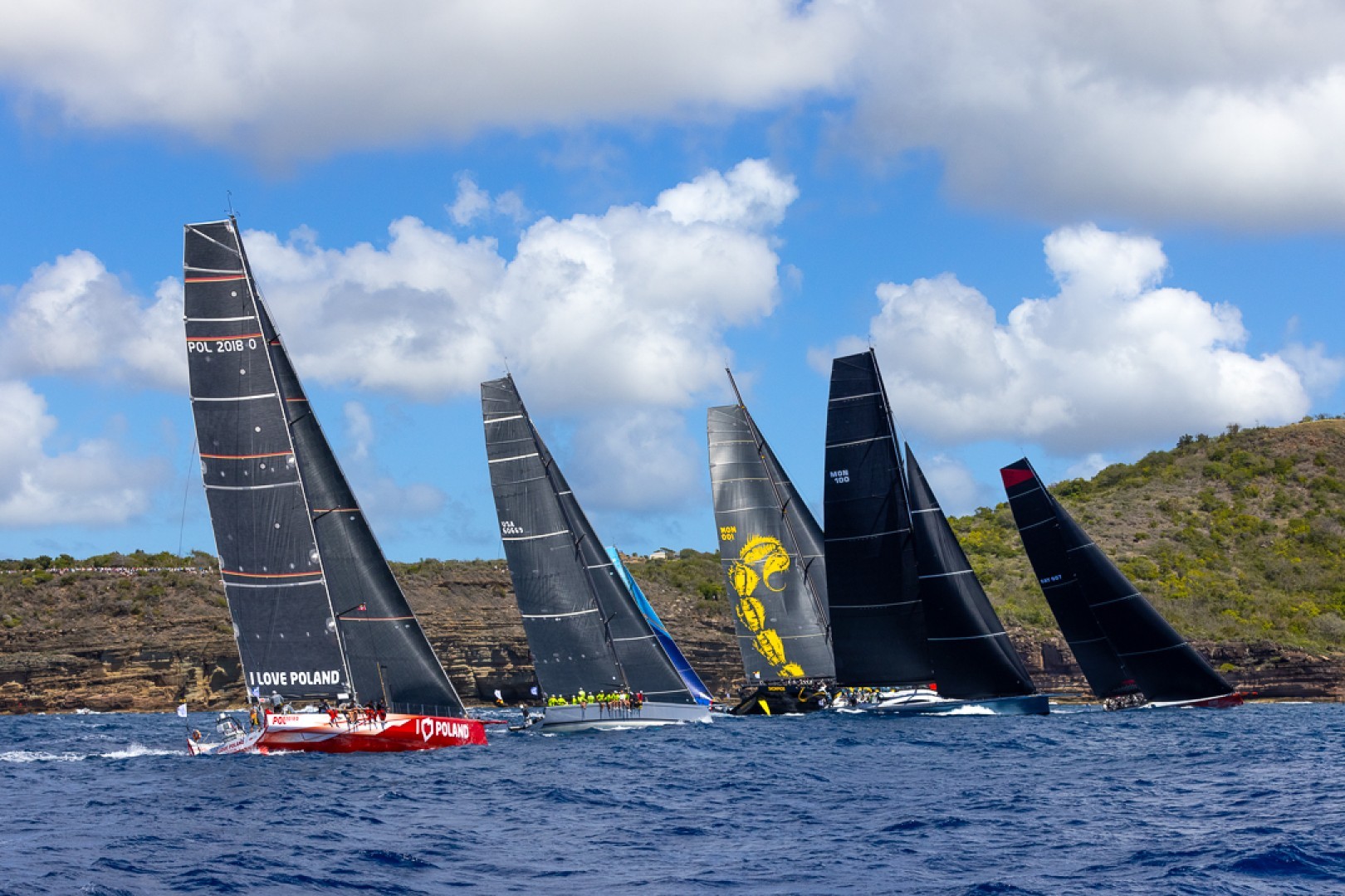 A spectacular start in Antigua for the 13th RORC Caribbean 600 - Seventy-four teams started the Royal Ocean Racing Club's 600-mile race around 11 Caribbean islands