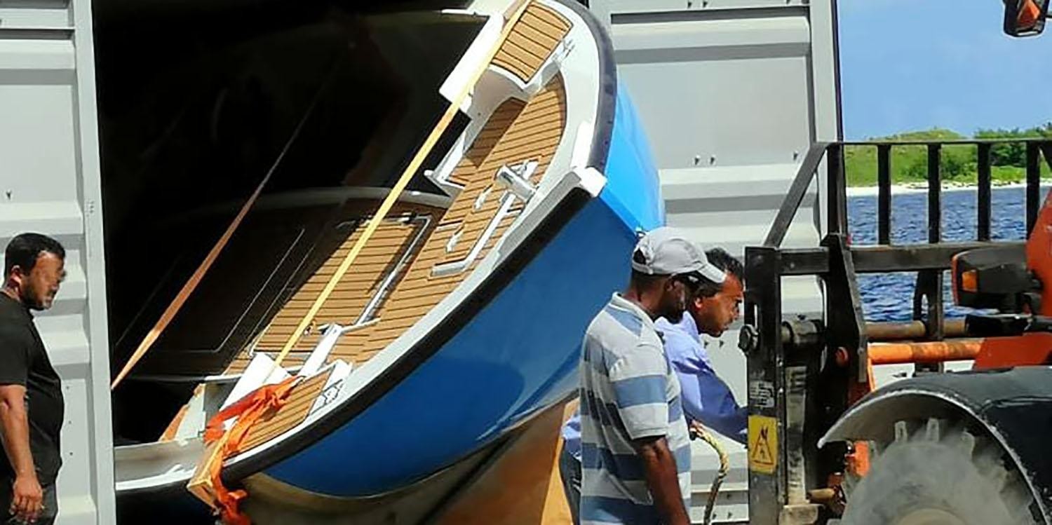 The dhonis were built in Dubai and shipped in containers to the dream islands – a logistical masterstroke.