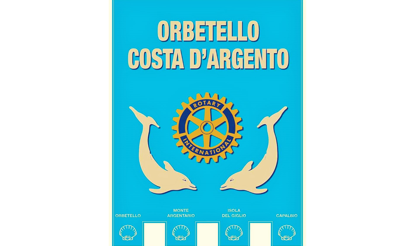 Il gonfalone del Rotary Orbetello - Costa d'Argento con simbologia marinara