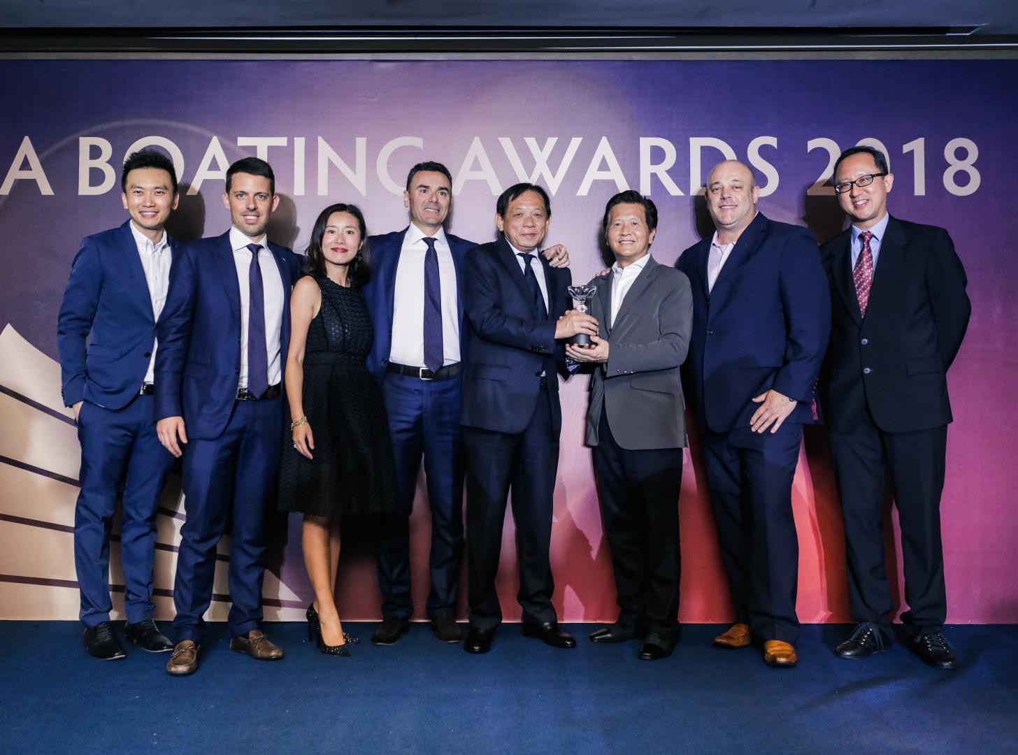 The team from Azimut Yachts collecting the award for ‘Best Brand Presence in Asia’