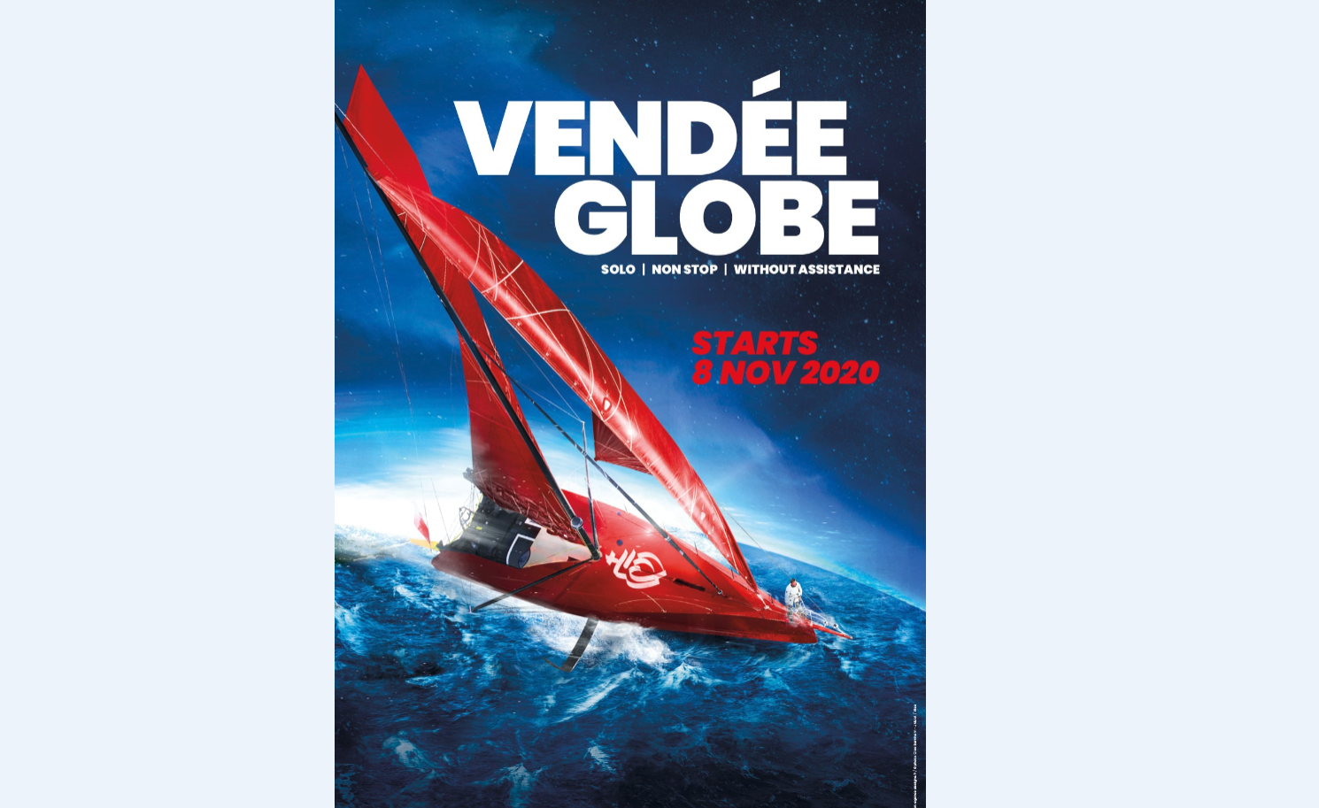 The Vendée Globe poster: the identity is conserved and the dynamic is updated