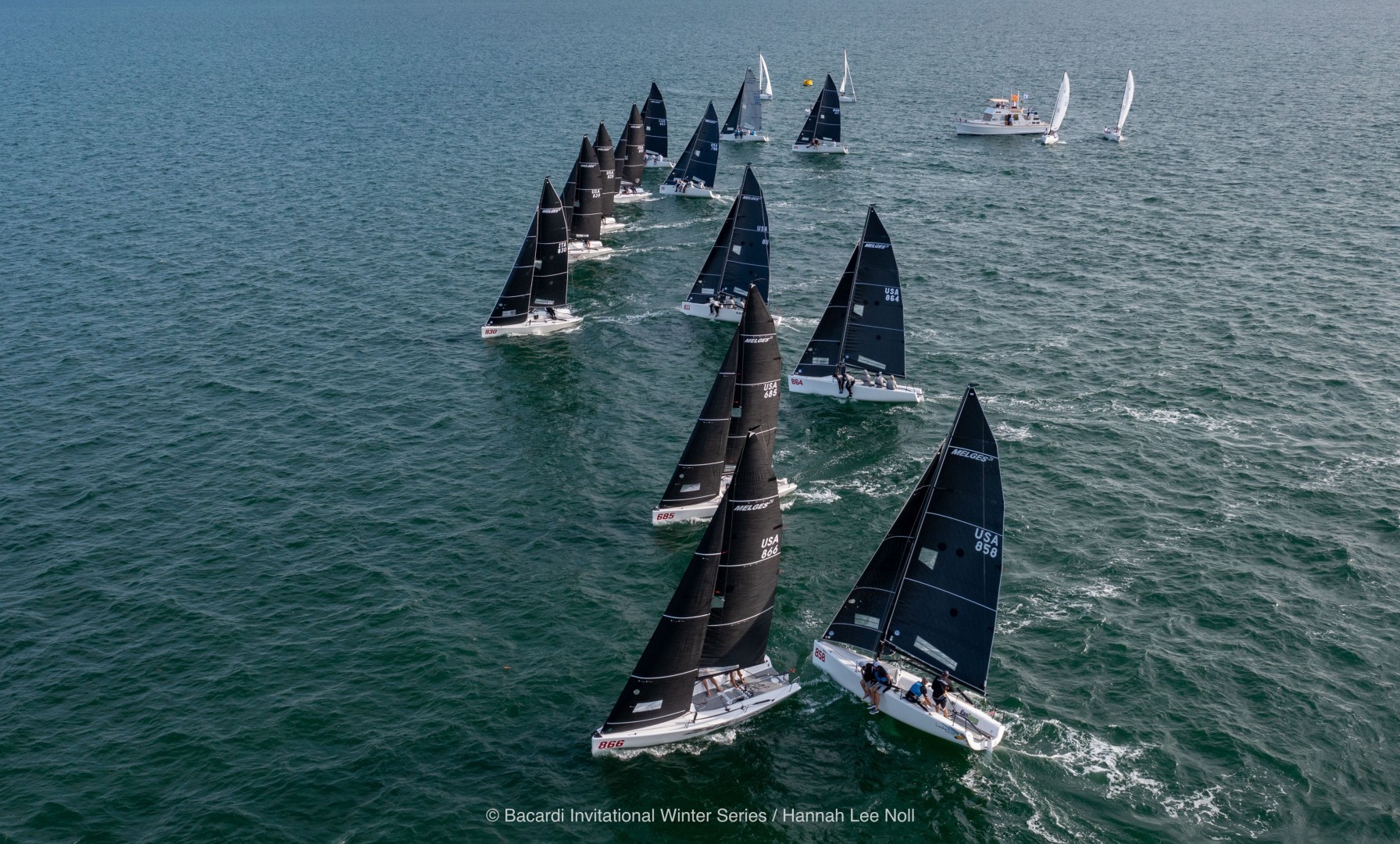Challenging light wind opening day at Bacardi Winter Series event 1