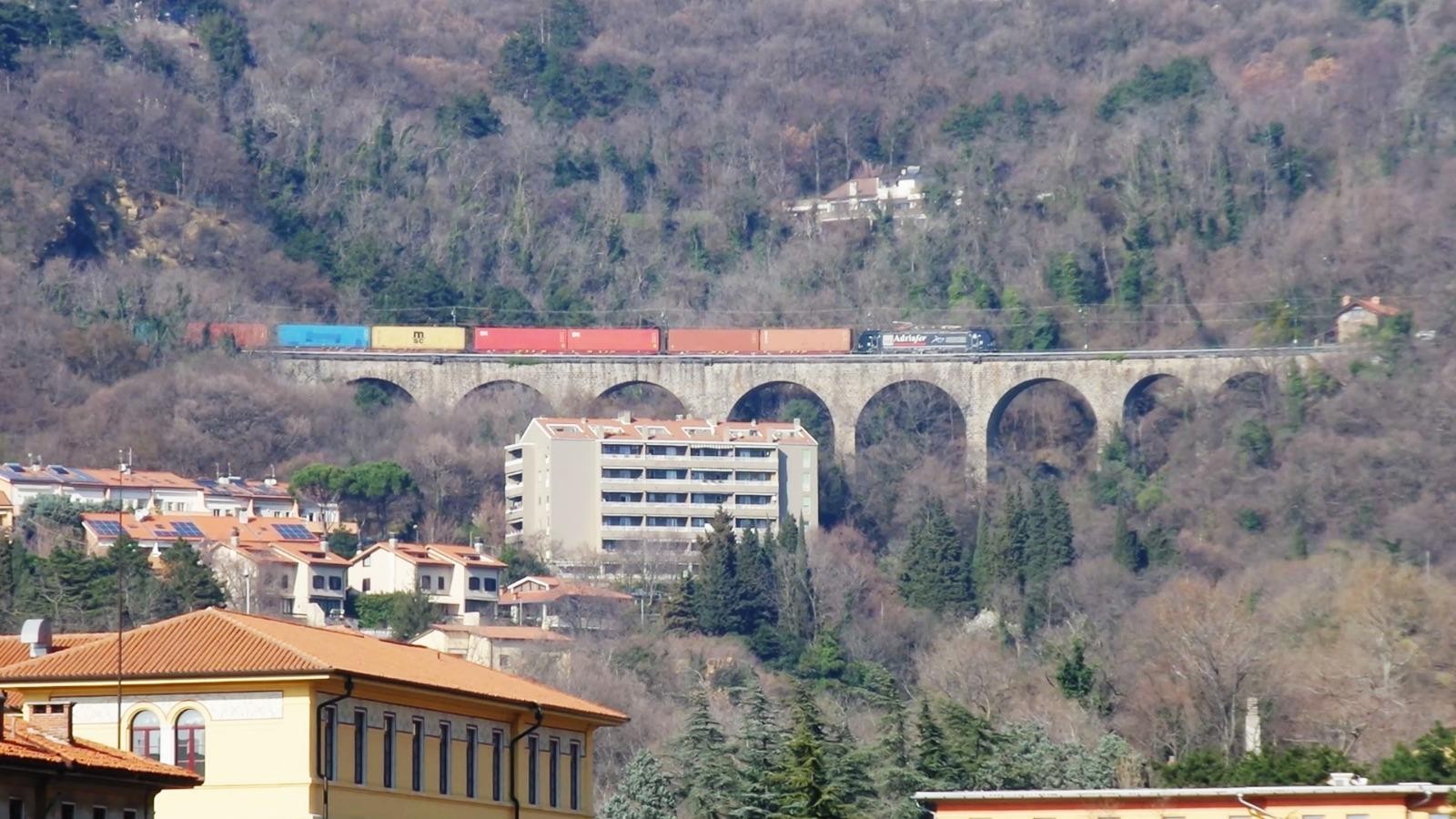 Treno cargo sulla linea transalpina Trieste