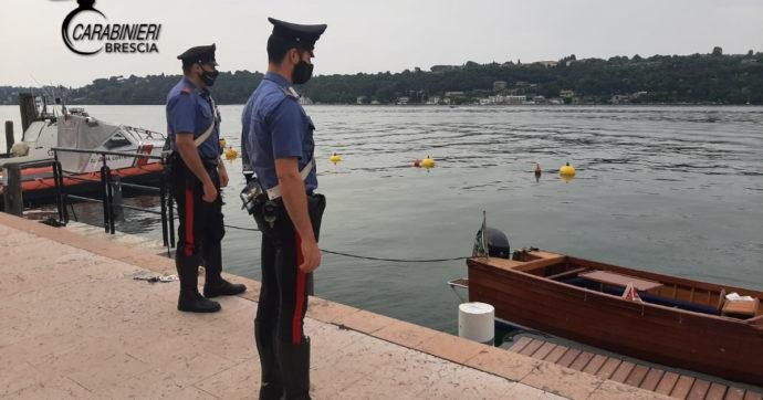 Foto relativa all'incidente avvenuto sul Garda, fornita dai Carabinieri di Brescia
