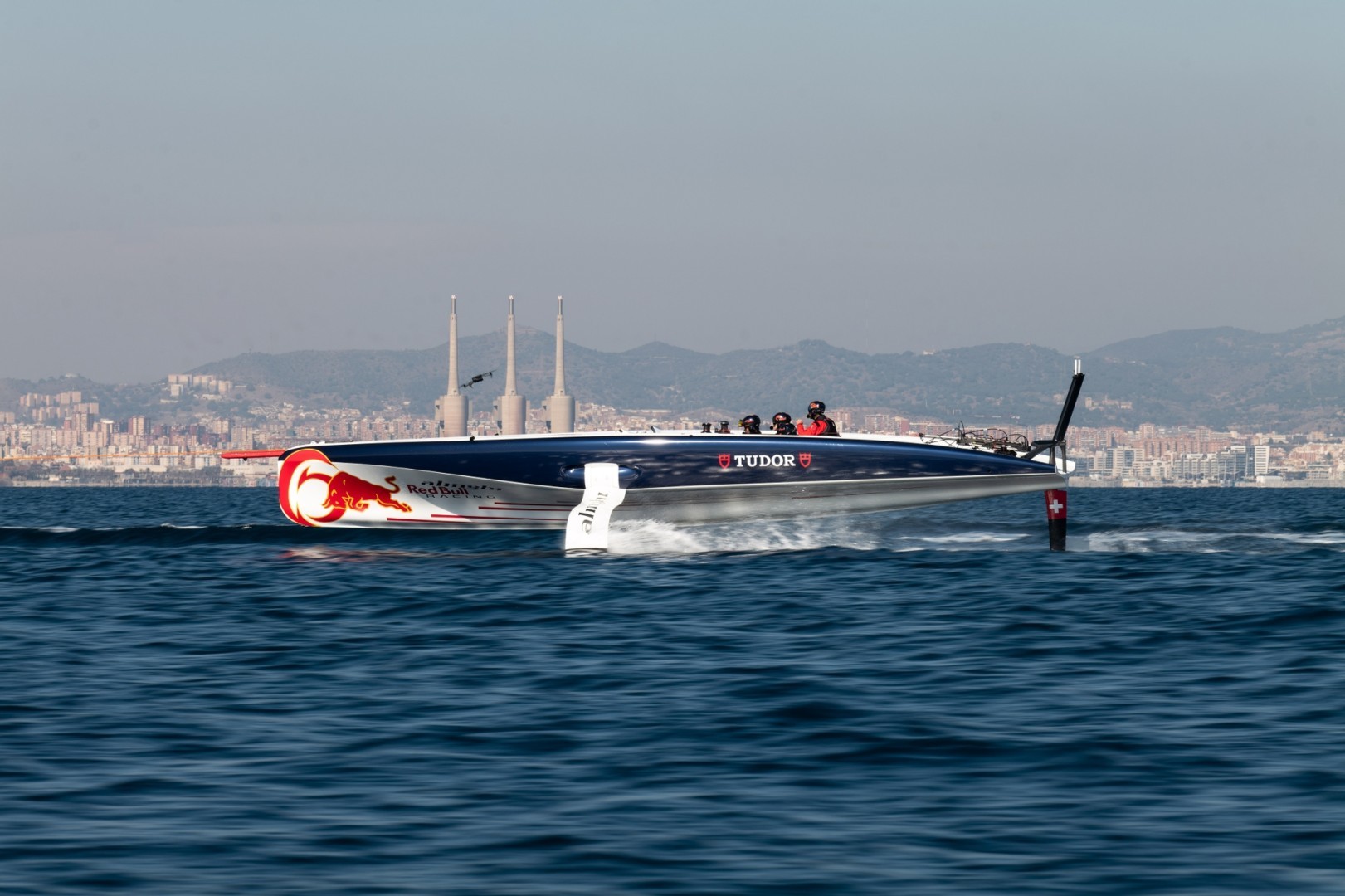 Alinghi RedBull AC40, commissioned and tow tested @ Alex Carabi / America's Cup
